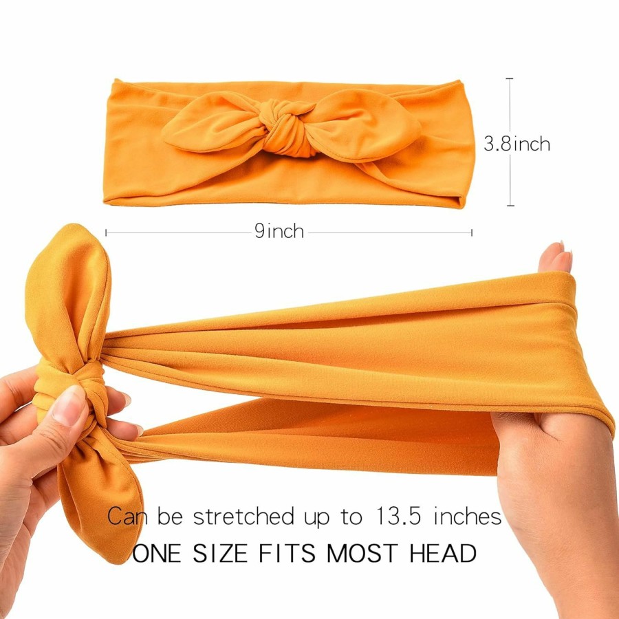 Jesries Fashion Headbands | Jesries Headbands For Women Non Slip Hair Bands With Bows Rabbit Ears Workout Running Sport Sweat Elastic Hair Wrap For Girls Hair Accessories 12 Pack