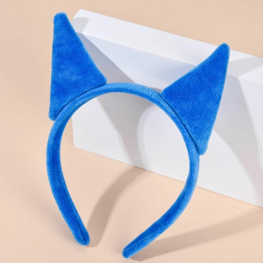 Merroyal Fashion Headbands | Merroyal Blue Cat Ears Headband Boy Girls Halloween Accessory Cat Costume