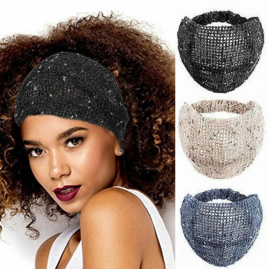 CAKURE Fashion Headbands | Cakure Sequins Wide Headbands African Head Wraps Breathable Bling Head Bands Stretchy Hair Bands Yoga Running Sport Hair Scarf Hair Accessories For Women And Girls