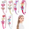 Fishdown Fashion Headbands | Fishdown 6 Pcs Glitter Headband For Kids Girls Bow Headband For Toddler Girls Sparkly Cute Kids Headbands Non-Slip Headband With Teeth Girls Headbands Ages 4-12