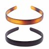 mollensiuer Fashion Headbands | Set Of 2 Simple Fashion Plastic Headband Fine Tooth Hairband Headwear Hair Hoop Hair Acessories For Women'S Lady Girls (Black +Brown)