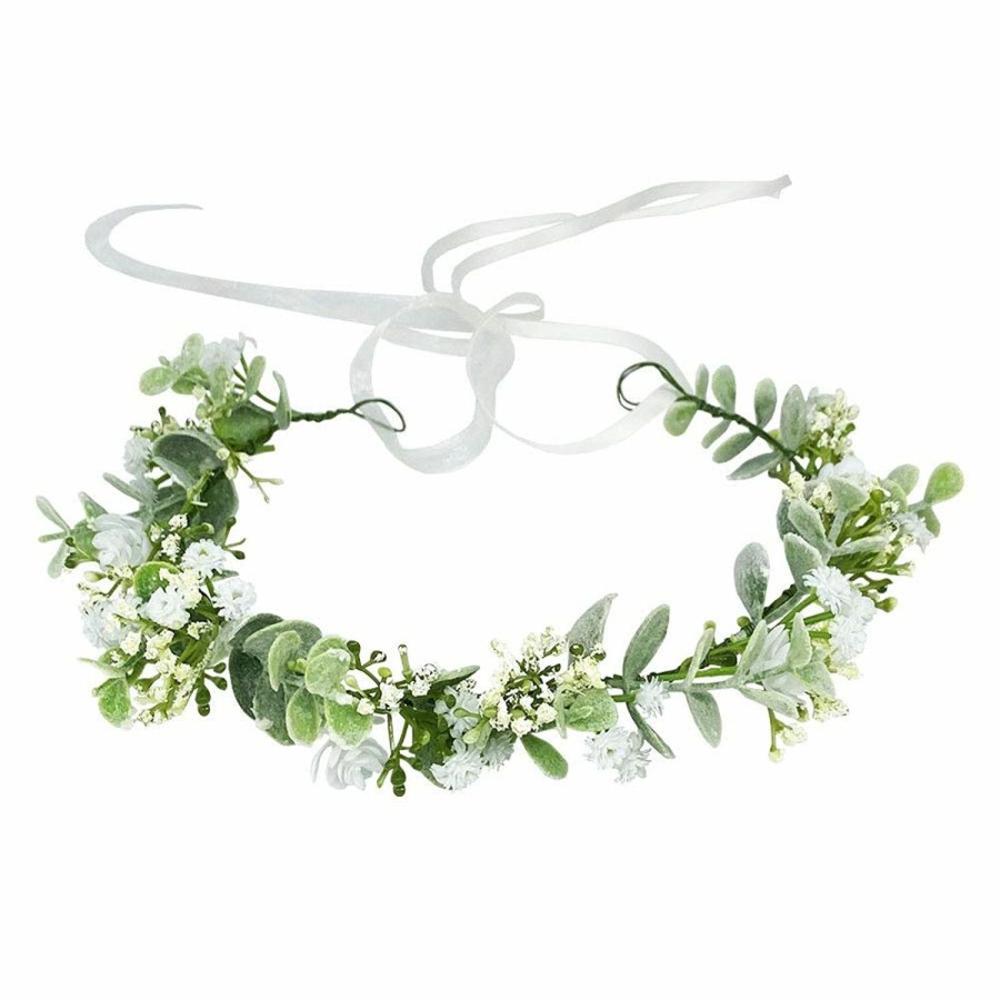 HJYHYN Fashion Headbands | Uongeod Hjyhyn Flower Crown Boho Flower Wreath Artificial Floral Crown Bridal Headpiece Greenery Crown For Wedding Ceremony Party Festival