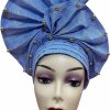 QliHut Fashion Headbands | Luxury Nigerian Headtie Already Made African Headtie Women Headbands Head Wrap Femme Headscarf Sewing Fabric For Party