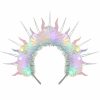 Vatocu Fashion Headbands | Vatocu Light Up Headband Led Glowing Headbands Seashell Headpieces Mermaid Costume Headwear Party Festival Hair Accessories For Women