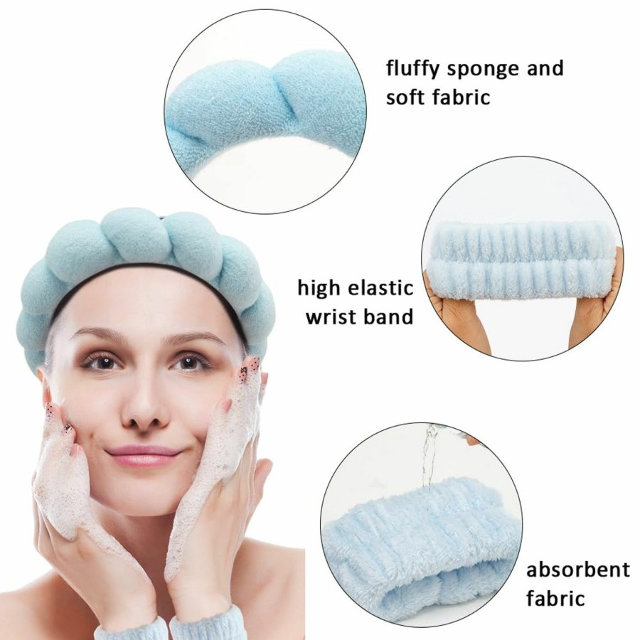 FASOTY Fashion Headbands | Fasoty Spa Headband For Women Sponge Clouds Soft Headband For Washing Face Hairband For Women Girls Shower Makeup Skincare Non Slip Thick Hair Accessory For Face Washing, Mask, Skin Treatment