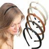 Bmobuo Fashion Headbands | Bmobuo Headbands For Women 5Pcs Thin Leather Head Bands For Women'S Hair Skinny Headbands Womens Headbands Fashion Knotted Headband For Women Black Brown Cute Headbands Hair Accessories