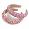 TEBIEKOY Fashion Headbands | Tebiekoy 2Pcs Sprinkle Headbands For Women Girls Wide Padded Head Bands For Women'S Hair Non Slip Pink Purple Headband Thick Donut Hairbands Cute Hair Accessories