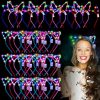 Xinnun Fashion Headbands | 64 Pieces Light Up Cat Ears Headband Bulk Led Bunny Ears Glow In Dark Cat Ears Luminous Hairbands Party Supplies For Women Girls Adult Valentine'S Day Multicolor