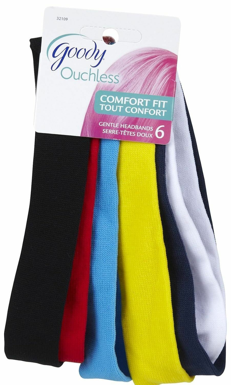 GOODY Fashion Headbands | Goody Ouchless Comfort Fit Headbands, 6 Count (#32109)