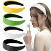 WOVOWOVO Fashion Headbands | Wovowovo Leather Headband For Women - 4Pcs Wide Headbands Fashion Thick Hair Head Bands Diademas Para Mujer De Moda Hair Accessories