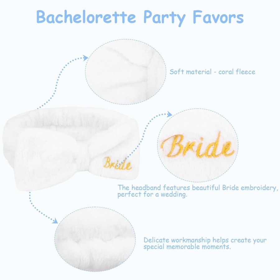 Jaciya Fashion Headbands | Jaciya Bachelorette Party Favors Spa Makeup Headband 8 Packs Bride Bridesmaid Headband Bridal Shower Gifts Wedding Hair Accessories(White,Black)