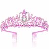 COCIDE Fashion Headbands | Cocide Tiara Crystal Crowns Princess Rhinestone Crown With Combs Bride Headbands Bridal Wedding Prom Birthday Party Hair Accessories Jewelry For Women Girls (Silver)