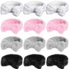 JenPen Fashion Headbands | Jenpen 24 Pcs Spa Facial Headband In Bulk Soft Bow Makeup Elastic Towel Skincare Headbands Microfiber Coral Fleece Hair Band For Washing Face Women Girls Mask Yoga Sports Shower, 4 Colors