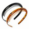 TERSE Fashion Headbands | Plastic Headbands For Women Thin Headband With Teeth Black Non Slip Head Bands For Women'S Hair Brown Comb Hairbands Hair Accessories For Girls, 2 Pack