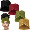 Haysandy Fashion Headbands | 4 Pieces Foam Mesh Wrap Facial Spa Headbands Hair Wraps Hair Nets For Women Sleeping Hair Wrap Scarf Wrap Strips For African Women, Washing Face, Makeup (Black, Wine Red, Khaki, Light Green)