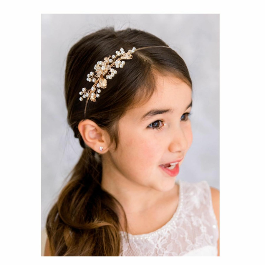 SWEETV Fashion Headbands | Sweetv Flower Girl Headpiece For Wedding Flower Girl Headband Communion Headpiece For Girls Princess Crystal Hair Accessories For Birthday Party, First Communion Silver