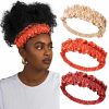 HAIMEIKANG Fashion Headbands | Haimeikang 3 Pack Women'S Headbands - Elastic Satin Head Bands, Vintage Silk Headband, Fashion Headwraps, Hair Band Accessories For Women And Girls (Navy, Black, Brown)